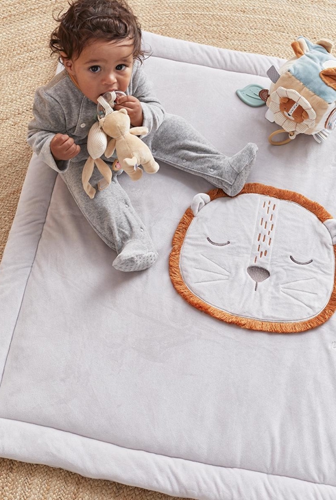 Tapis de jeu et de parc 100x100cm en celoudoux, Noukie's