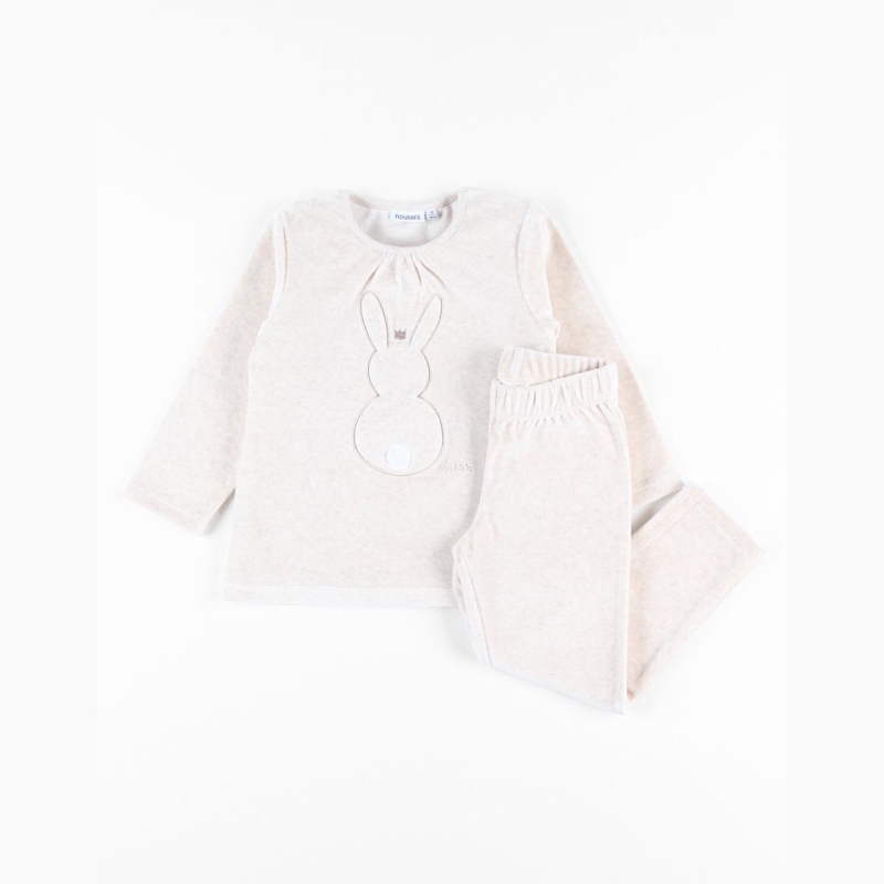 Noukies - Pyjama 2 pièces lapin en velours chiné, Noukie's - Fille