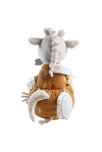 Peluche d'activités Tiga en veloudoux et mousseline de coton bio beige ocre, Noukie's 3