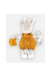 Peluche d'activités Tiga en veloudoux et mousseline de coton bio beige ocre, Noukie's 4