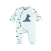 Pyjama dinosaure en velours blanc bleu, Noukie's