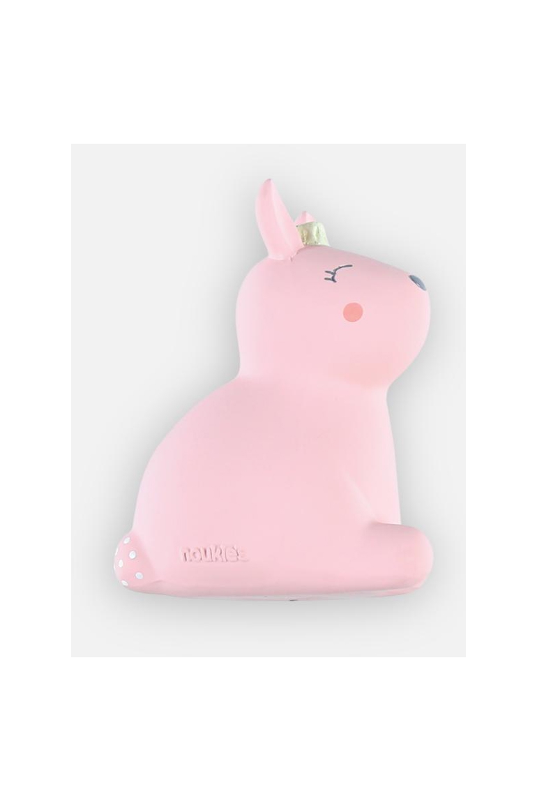 Jouet de bain lapin avec hochet en caoutchouc naturel, Noukie's 1