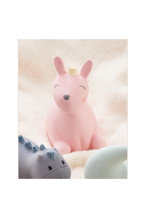 Jouet de bain lapin avec hochet en caoutchouc naturel, Noukie's