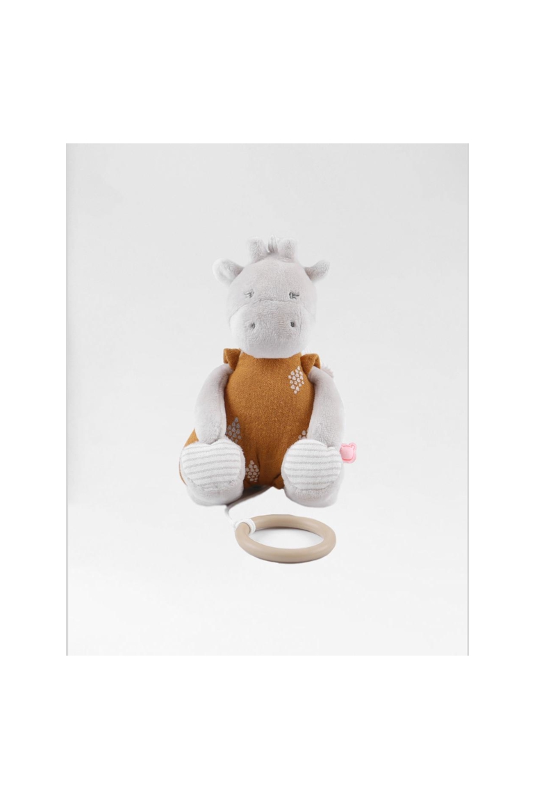 Peluche Mini Musicale Tiga En Veloudoux, Beige/ocre, Noukie's 1
