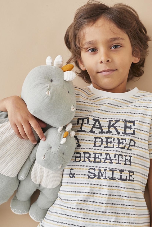 Peluche Medium Stegi En Mousseline De Coton Bio, Eucalyptus, Noukie's