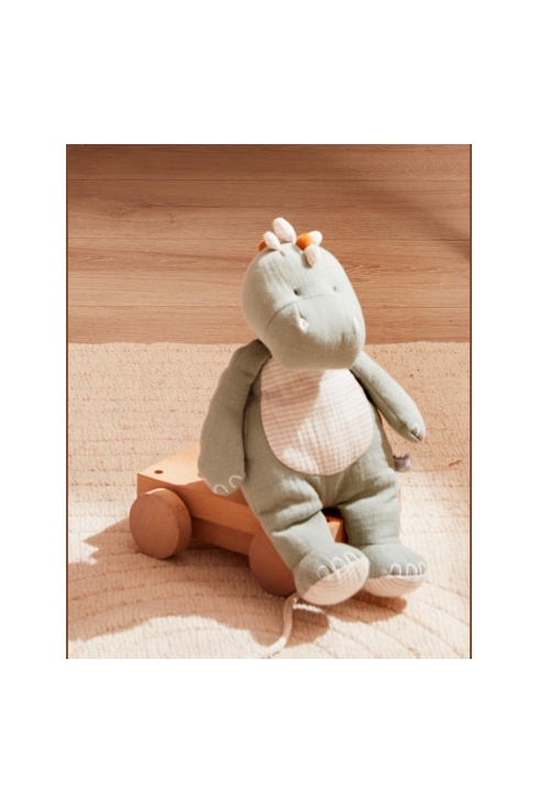 Peluche Small Stegi En Mousseline De Coton Bio, Eucalyptus, Noukie's