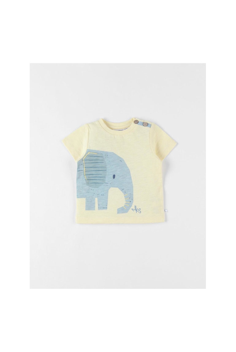 T-shirt éléphant à manches courtes pâle, Noukie's 1