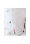 Lot de 2 pyjamas 1 pièce en jersey écru taupe chiné, Noukie's 3