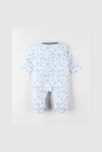 Pyjama 1 pièce imprimé animalier en jersey écru bleu clair, Noukie's 2