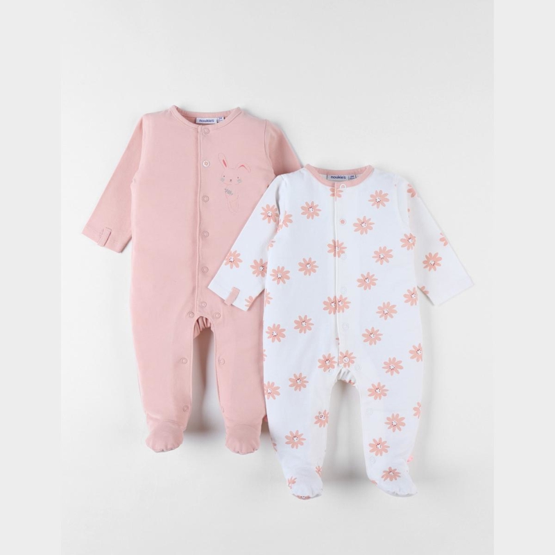 Noukies - Ensemble de 2 pyjamas 1 pièce écru blush, Noukie's - Mixte