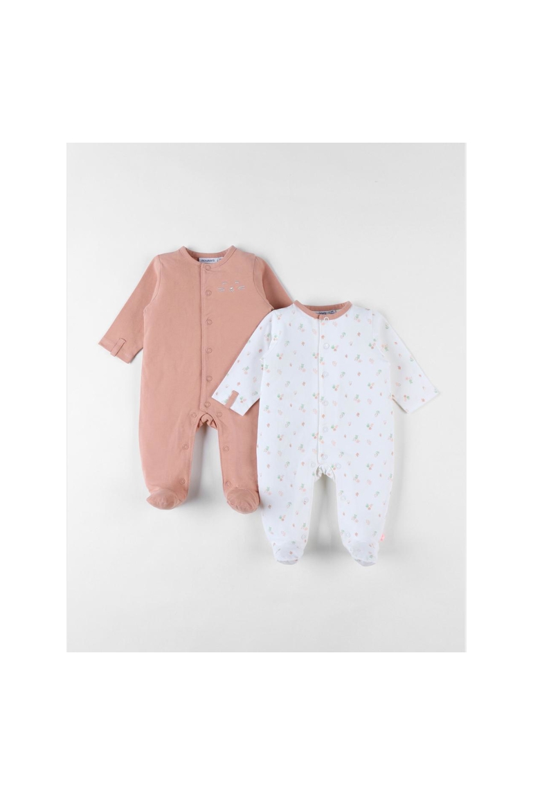 Ensemble de 2 pyjamas 1 pièce terracotta écru, Noukie's 1
