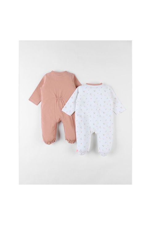 Ensemble de 2 pyjamas 1 pièce terracotta écru, Noukie's