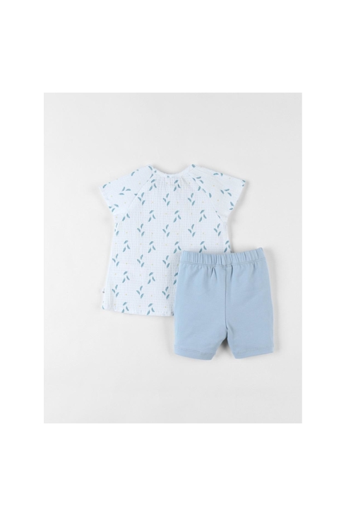 Ensemble blouse plume et legging aqua écru, Noukie's