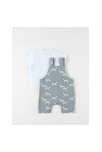 Ensemble salopette zèbres et t-shirt écru eucalyptus, Noukie's 2