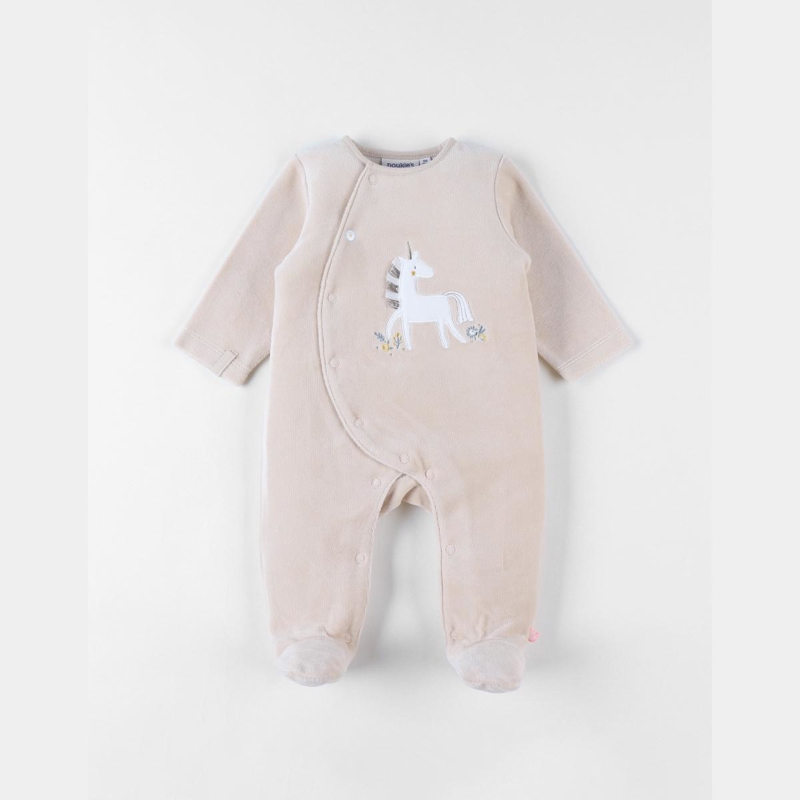 Noukies - Pyjama 1 pièce licorne en velours, Noukie's - Mixte