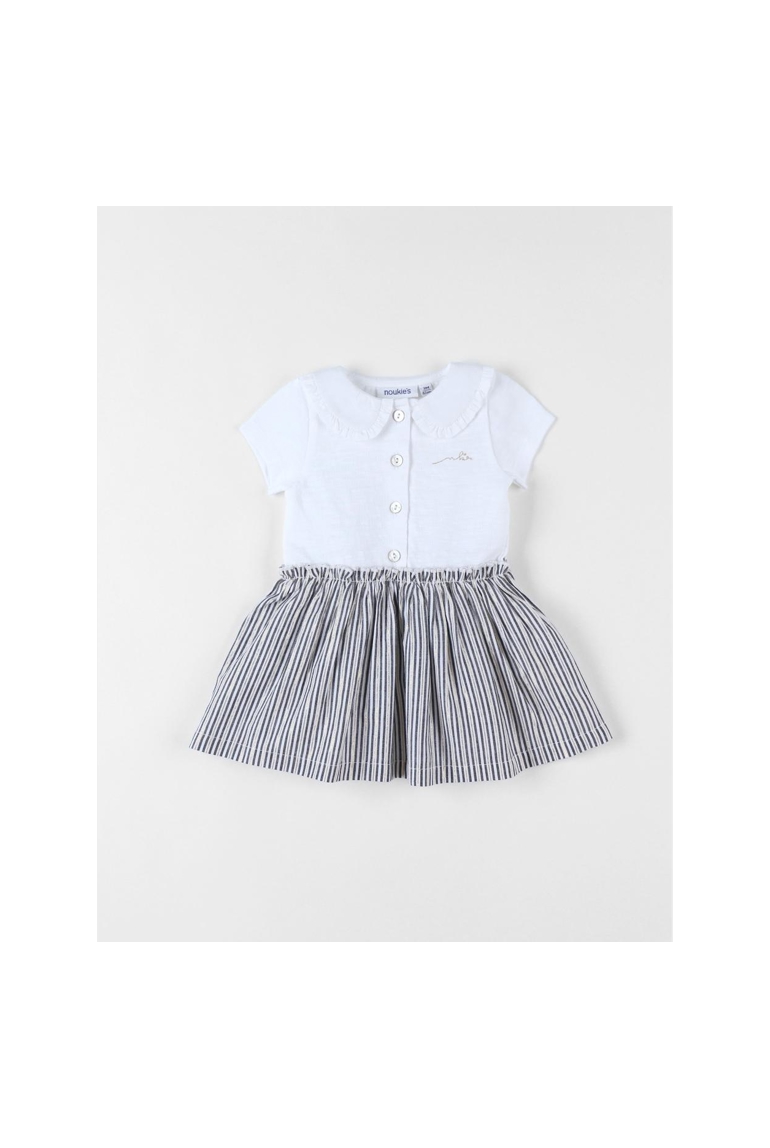 Robe Bi-matière à Manches Courtes, Tricolore, Noukie's 1