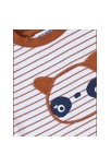 T-shirt Rayé Panda à Manches Courtes, écru/caramel, Noukie's 3