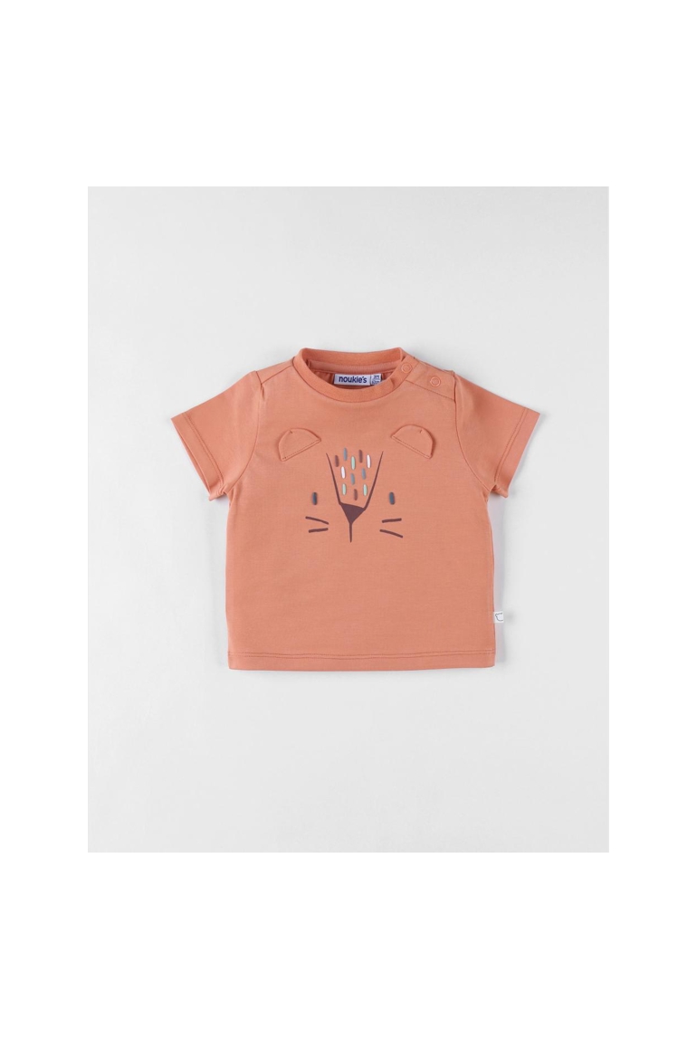 T-shirt Lion à Courtes Manches, Terracotta, Noukie's 1
