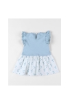 Robe Bi-matière à Manches Courtes, écru/bleu, Noukie's 2