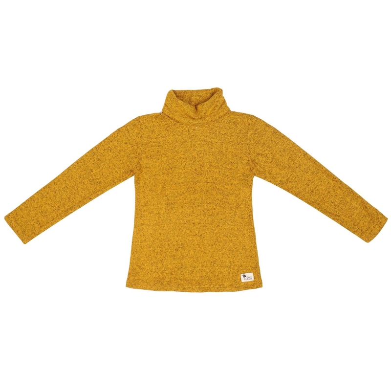 Pull col roulé tout doux coton effet laine jaune Harmonie, La Faute à Voltaire - 13/14 ans
