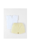 Ensemble T-shirt Girafe + Short, Jaune/écru, Noukie's 2