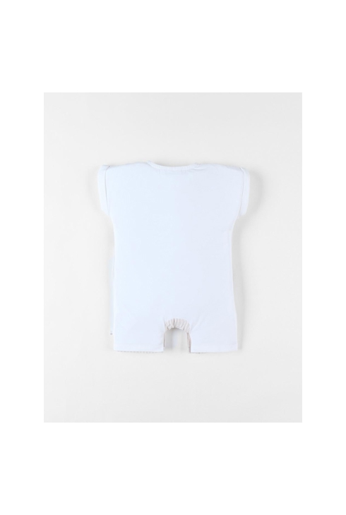Combishort Bi-matière Rayée Zèbre, Beige/eucalyptus, Noukie's