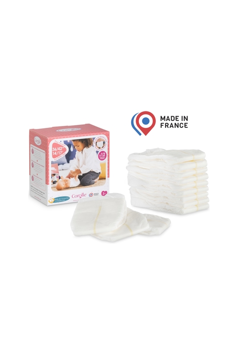 Boîte de 12 couches pour poupon 36-42cm, Corolle