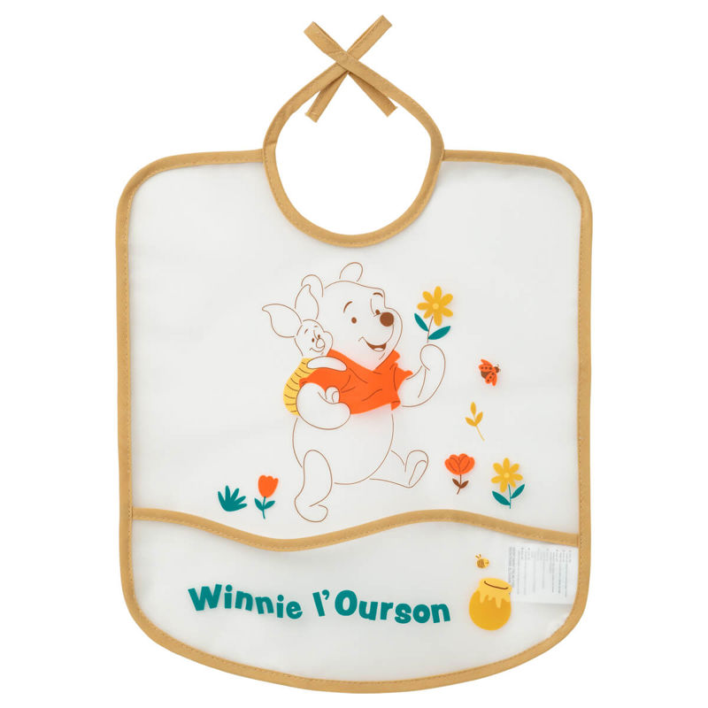 Baby Calin - Bavoir 6 mois imperméable avec poche 28x32 cm Winnie Retro, Disney Baby - - Dès 6 mois