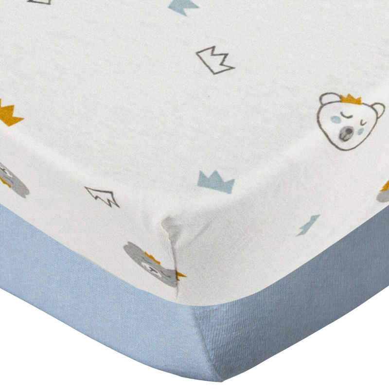 Baby Calin - Lot de 2 draps housse 60x120 cm ours bleu, Babycalin -