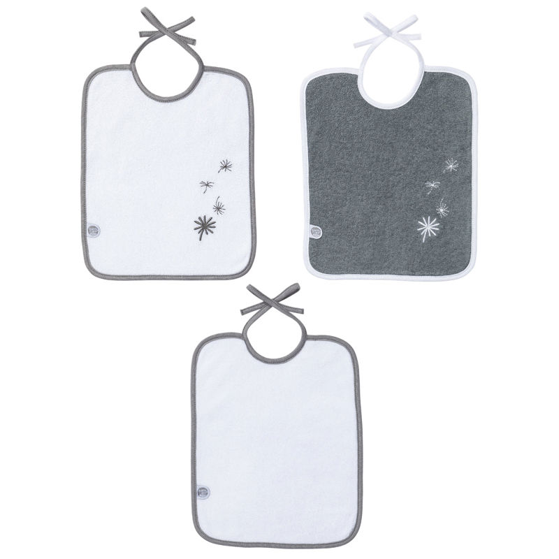 Lot de 3 bavoirs bio Jeune Pousse naissance, Babycalin -