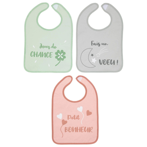 Lot de 3 bavoirs 6 mois 25x36 cm Chance, Babycalin 1