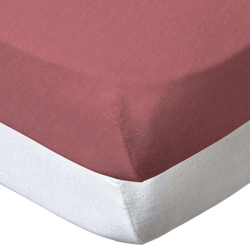 Baby Calin - Lot de 2 draps-housse unis 70x140 cm terracotta blanc, Babycalin -