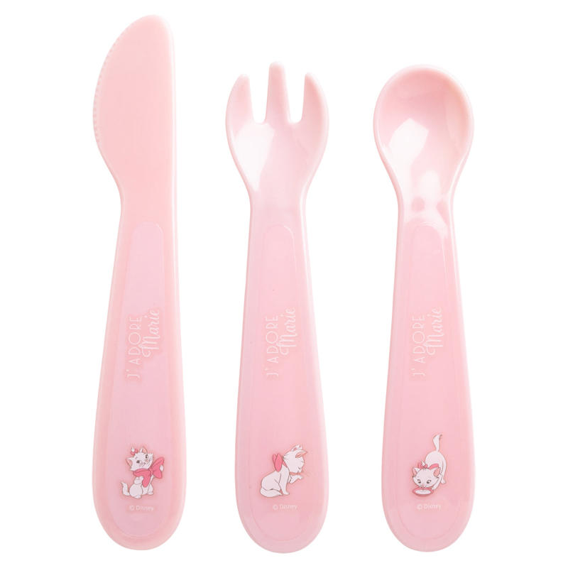 Lots de 3 couverts bébé en plastique Aristochats Marie, Disney Baby -