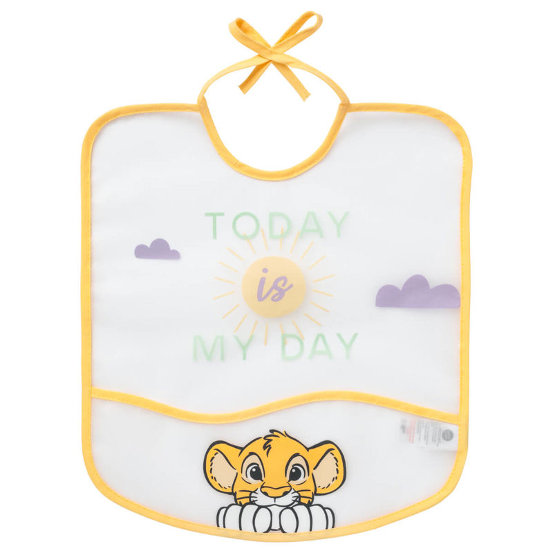 Baby Calin - Bavoir imperméable à poche 6 mois Roi Lion Cosy Time, Disney Baby - - Dès 6 mois