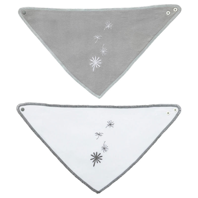 Lot de 2 bavoirs naissance bandana Jeune Pousse Bio, Babycalin -
