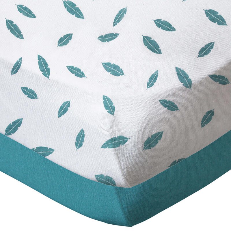 Baby Calin - Lot de 2 draps housse 40x80x7 cm Plumes bleues, Babycalin - Mixte