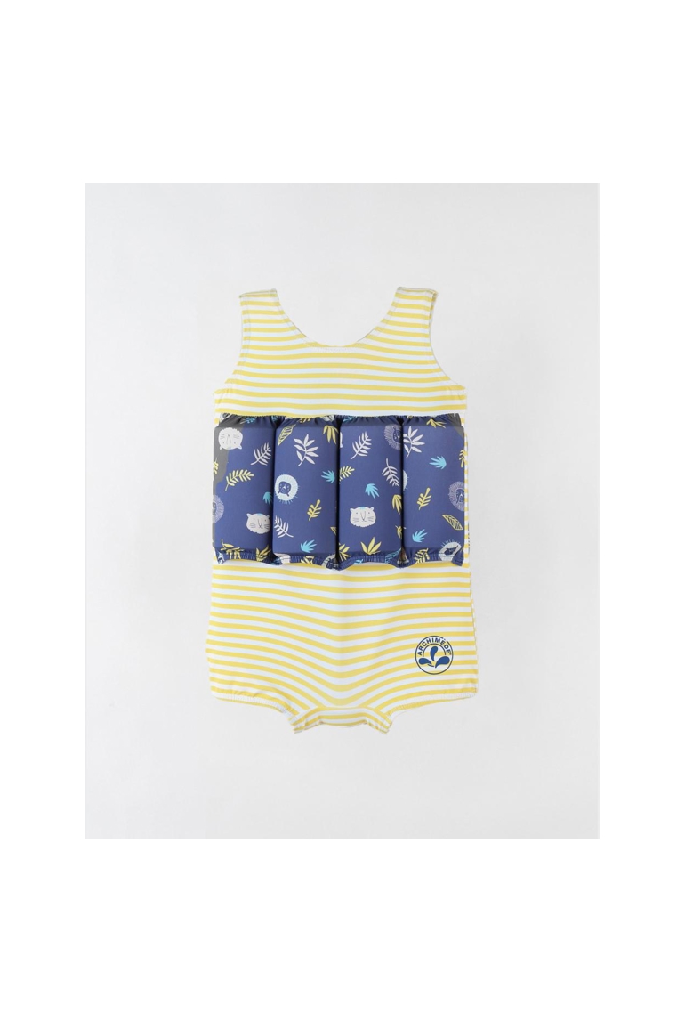 Maillot bouée rayé à imprimés jaune bleu, Archimède 1