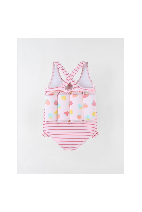 Maillot bouée rayé à imprimés clair écru, Archimède