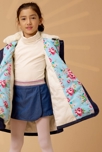 Manteau bleu marine en jeans fille col fausse fourrure Anoushka, La Faute à Voltaire 3