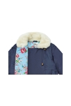 Manteau bleu marine en jeans fille col fausse fourrure Anoushka, La Faute à Voltaire 4
