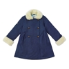 Manteau bleu marine en jeans fille col fausse fourrure Anoushka, La Faute à Voltaire