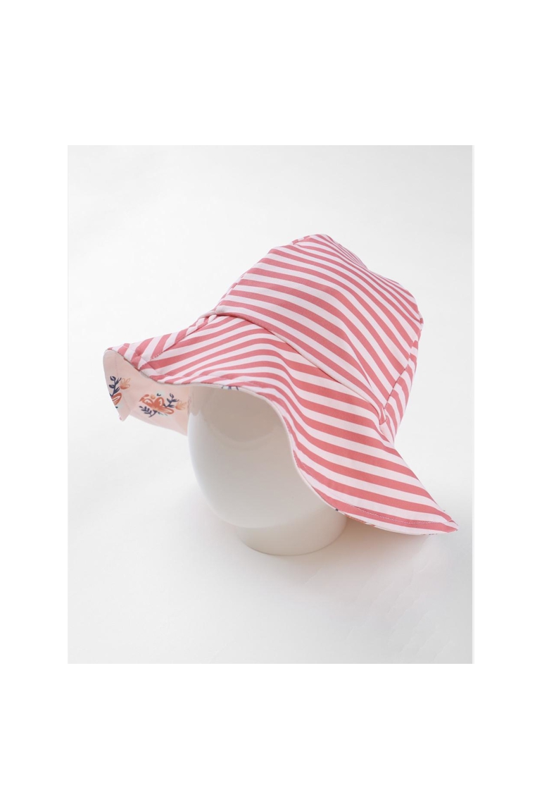 Chapeau réversible à imprimés fleuri clair teracotta, Archimède 1