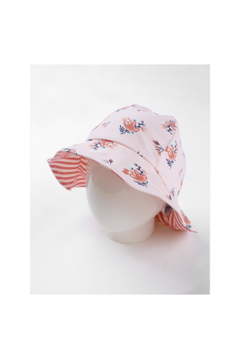 Chapeau réversible à imprimés fleuri clair teracotta, Archimède