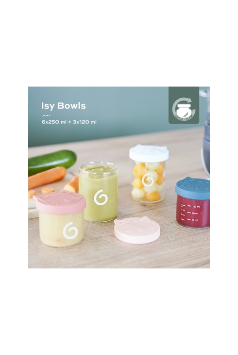 Pots de conservation en verre IsyBowls 6x250ml & 3x120ml, Babymoov