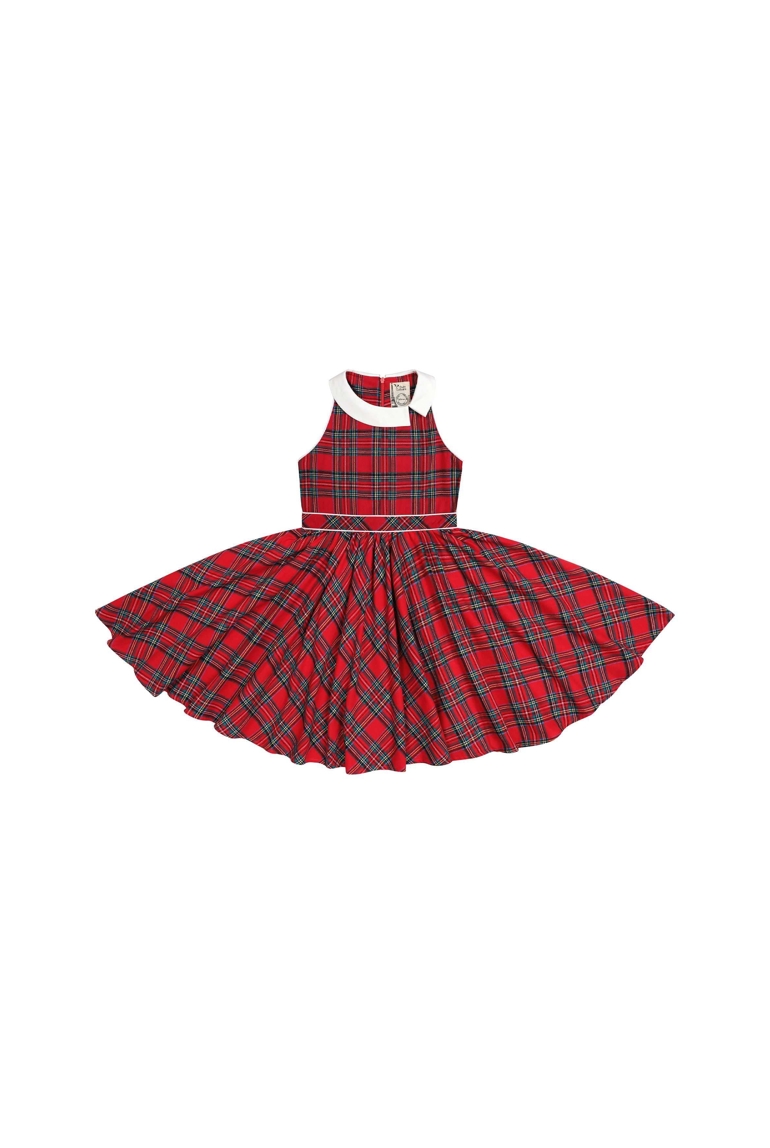 Robe de noël fille  carrx tartan rouge   Hepburn, La Faute à Voltaire 1