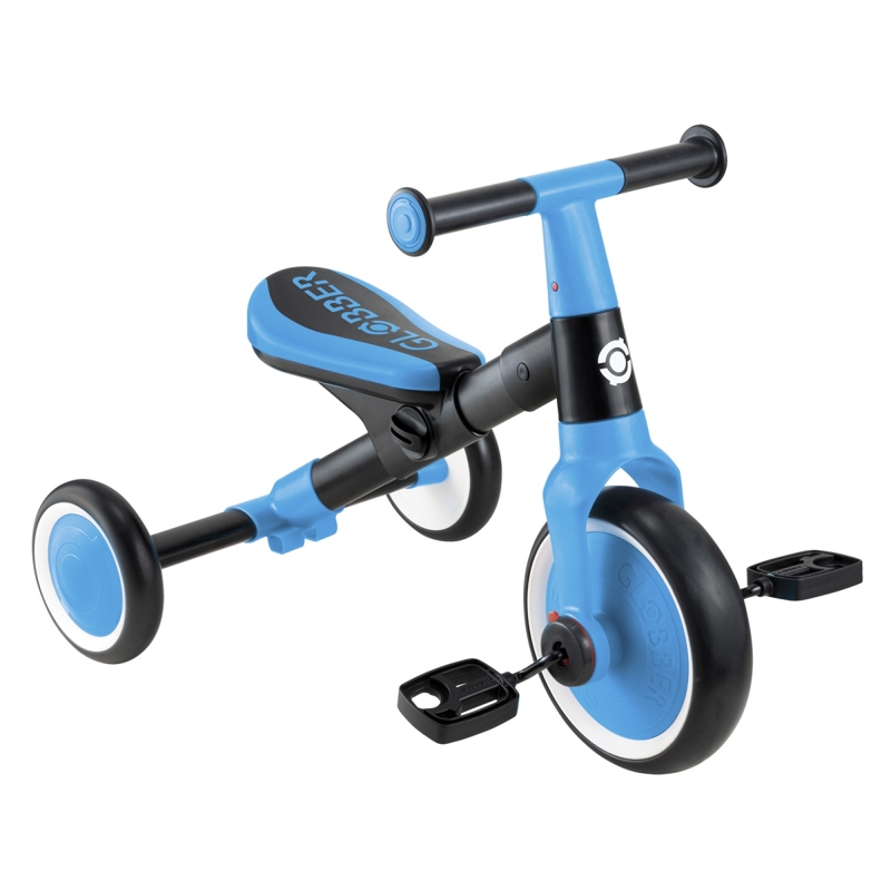 Globber - Tricycle LEARNING 2-en-1 - Bleu ciel - - Dès 1 an