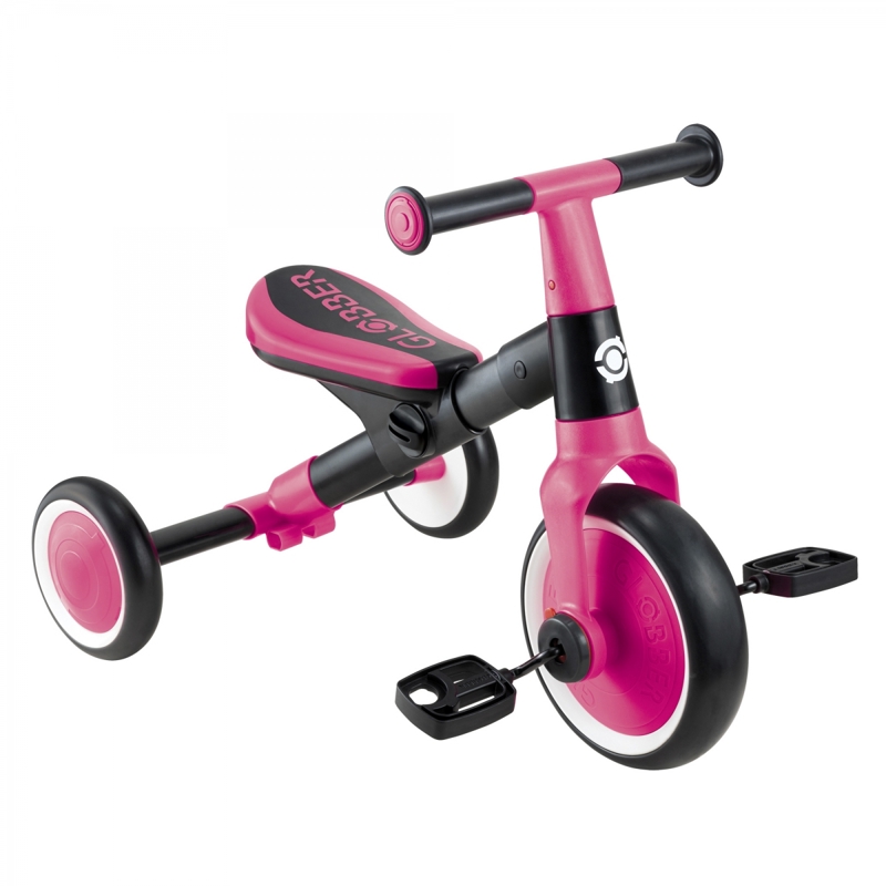 Globber - Tricycle LEARNING 2-en-1 - Rose Fuchsia - - Dès 1 an
