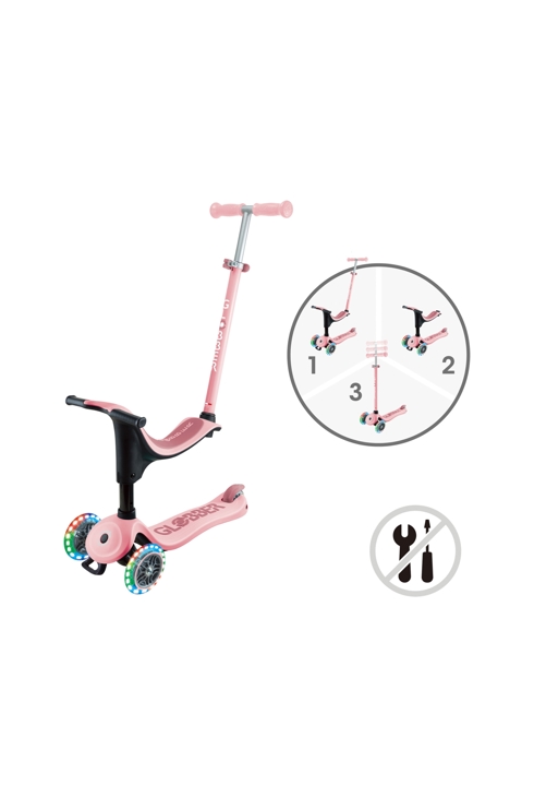 Trottinette évolutive GO-UP SPORTY LIGHTS - Rose pastel
