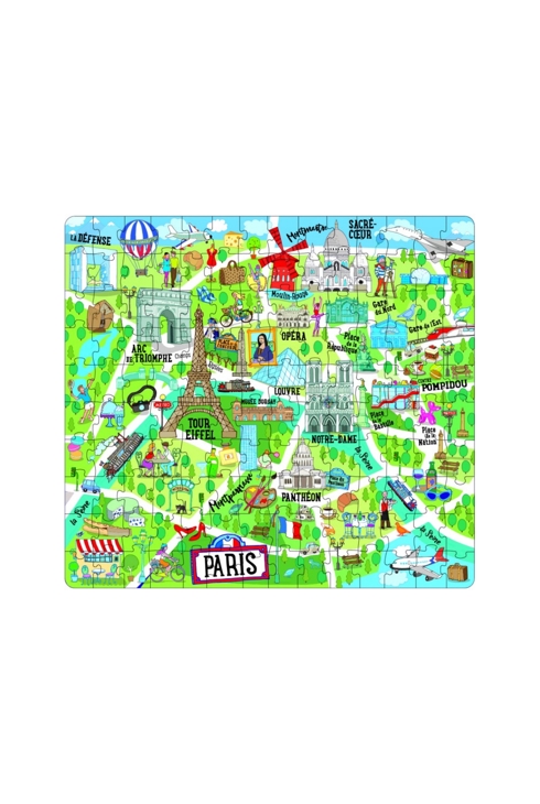 Puzzle & Livre Voyagez explorez, paris, Sassi Junior