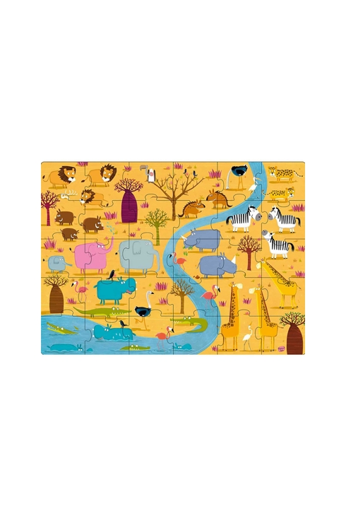 Puzzle & Livre Les animaux d'Afrique, Sassi Junior
